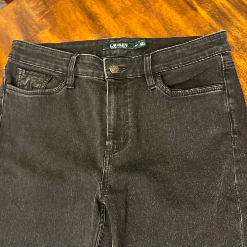 Ralph Lauren black jeans 10P petite average skinny jeans zipper - Picture 4 of 11